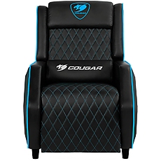 COUGAR Ranger - Blue PS, Gaming Sofa, Headrest & Lumbar Design, Breathable Premium PVC Leather, Diamond Check Pattern Design, Recliner system 95°~160°, Weight Capacity 160 kg, Product Weight 32.5kg