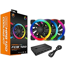 COUGAR VORTEX RGB FCB 120 Cooling Kit, Hydraulic-Bearing, 1200 R.P.M, Air Flow:36.72 CFM 62.36 m3/h, Air Pressure: 0.78mm H2O, MB RGB Synchronization