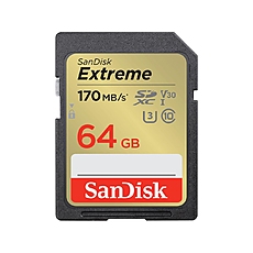 Карта памет SANDISK Extreme SDXC, 64GB, UHS-1,Class 10, U3, V30, 80 MB/s