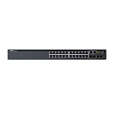 Dell Networking S3124P, L3, PoE+, 24x 1GbE, 2x Combo, 2x 10GbE SFP+ fixed ports, Stacking, IO to PSU air, 1x 715w AC PS, 1Y PS NBD, 210-AIMO