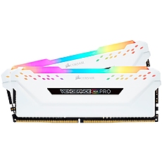 Corsair 16GB (2 x 8GB) DDR4 DRAM 3200MHz C16-18-18-36 Vengeance RGB PRO Memory Kit - White