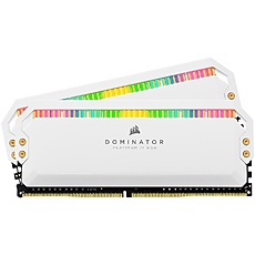 Corsair 16GB (2 x 8GB) DDR4 DRAM 3200MHz C16-18-18-36 Dominator Platinum RGB Memory Kit - White