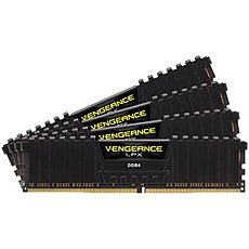 Corsair 64GB 4x16GB DDR4, 3600MHz DIMM, Unbuffered, 18-22-22-42, XMP 2.0, Vengeance LPX black Heatspreader, Black PCB, 1.35V