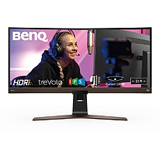 BenQ EW3880R, 37.5" IPS, HDRi, 4ms(GtG), 3840x1600, 95% DCI-P3, Flicker-free,B.I.+,LBL, 2300R, sRGB, 1000:1, DCR 20M:1, 10bit, 400 cd/m, HDMI(v2.0)x2, DP, USB Type-C(PD 60W, DP Alt mode), treVolo Speakers 3Wx2+Woofer 8W,Tilt,Vesa, RemConr.,Mac Compatible