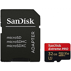 SanDisk Extreme Pro microSDHC 32GB + SD Adapter + Rescue Pro Deluxe 100MB/s A1 C10 V30 UHS-I U3; EAN: 619659155414