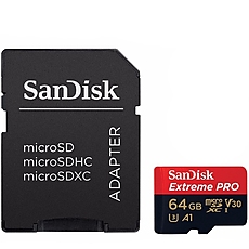 SanDisk Extreme Pro microSDXC 64GB + SD Adapter + Rescue Pro Deluxe 170MB/s A2 C10 V30 UHS-I U3; EAN: 619659169794