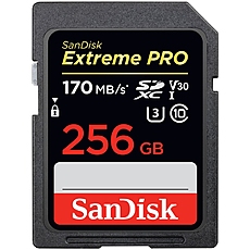 SanDisk Extreme Pro SDXC Card 256GB - 170MB/s V30 UHS-I U3; EAN: 619659170356