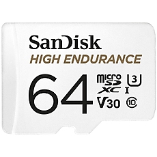 SANDISK 64GB MAX ENDURANCE microSDHC Card with Adapter