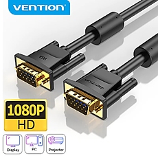 Vention Кабел за монитор Cable VGA HD15 M / M 1.0m Gold Plated, 2 Ferrites - DAEBF