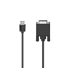 Адаптер HAMA 54593, DisplayPort мъжко - DVI мъжко, Ultra-HD 4K, 1.50 m, Черен