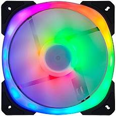 GELID LYRA ARGB FAN, 140mm, 24 ARGB LEDs, Dual Ring Lighting, Addressable RGB Controls, Airflow Optimized Impeller, 4-Pin PWM, 750 – 1600 (RPM), 35 max (dBA)