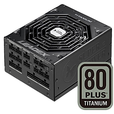 Super Flower Leadex Titanium 1600W, 80 Plus Titanium, Fully Modular, 140mm Dual Ball Bearing Fan, 5 year warranty