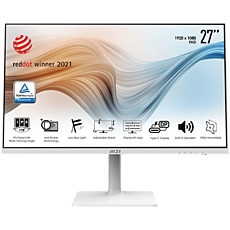 MSI Modern MD271PW Monitor, 27" 75Hz, FHD (1920x1080) 16:9, IPS Anti-glare, 5ms, 250nits, 1000:1, 178°/178°, Adjustable Stand, Anti-Flicker,1x HDMI, 1x Type-C, 3Y Warranty