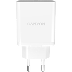 Canyon, QC3.0 36W WALL Charger with 1-USB A   Input: 100V-240V, Output:  USB-A:QC3.0 36W (5V3A/9V3.0A/12V3.0A),  Eu plug  , Over- Voltage ,  over-heated, over-current and short circuit protection Compliant with CE RoHs,ERP.Size:90*46*27.5mm, 71g, Whi