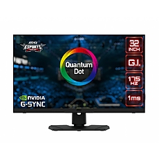 MSI Optix MPG321QRF QD, 32" Quantum dot, Flat, Rapid IPS, 2560x1440 (WQHD), 16:9, G-SYNC Compatible, 175Hz, 1ms, ANTI - FLICKER, LESS BLUE LIGHT, Gaming OSD App, Night Vision, Mystic Light, Adjustable Stand