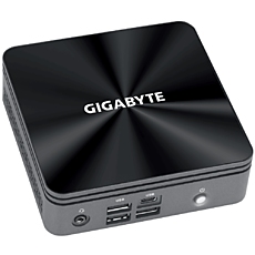 Настолен компютър Gigabyte Brix BRi5H-10210, Intel&reg; Core&trade; i5-10210U, 2 x SO-DIMM DDR4, SSD NVMe, USB Type-C&trade;, WF+BT, black