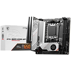 MSI MPG B650I EDGE WIFI, m-ITX, Socket AM5, Dual Channel DDR5 6600+MHz (OC), 1x PCIe x16 slot, 2x M.2 slot, 1x HDMI, 3x USB 3.2 Gen 2, 2x USB 3.2 Gen 1, 1x USB 3.2 Gen2x2 Type C, 7.1 HD Audio, 2.5Gbps LAN, WIFI, BT, 3Y