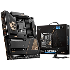 MSI MEG Z790 ACE, Socket 1700, Dual Channel DDR5 7800+MHz (OC), 3x PCIe x16 slot, 5x M.2 slot, 1x Type-C DP, 7x USB 3.2 Gen 2, 1x USB 3.2 Gen2 Type C, Thunderbolt 4, 7.1 HD Audio, 2x 2.5Gbps LAN, WIFI, BT, 3Y