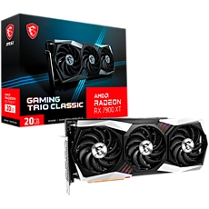 MSI Video Card AMD Radeon RX 7900 XT GAMING TRIO CLASSIC 20G, 20GB GDDR6, 320-bit, 5376 units, Boost: 2400 MHz, 3x DP 2.1, HDMI 2.1, 750W Recommended PSU, 3Y