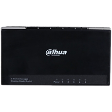 Dahua 5-Port Gigabit Ethernet Switch, L2, IEEE 802.3, IEEE 802.3u, IEEE 802.3ab, IEEE802.3x, switching capacity 10 Gbps, Packet Forwarding Rate 7.44 Mpps, Packet Buffer Memory 1.5 Mbi, MAC Table 2K, 1.6W