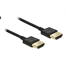 Кабел Delock  HDMI-A мъжко - HDMI-A мъжко,18 Gbit/s, 4K, 1 м, Черен