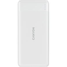 CANYON PB-109 Power bank 10000mAh Li-poly battery, Input Lightning &Type C  : 5V/2A, 9V/2A PD 18W(Max), Output Type C 5V/3A,9V/2.2A,12V/1.5A 20W,  Output USB A:5V3A,9V2A,12V1.5A,18W quick charging cable 0.3m, 144*68*16mm, 0.24kg, White