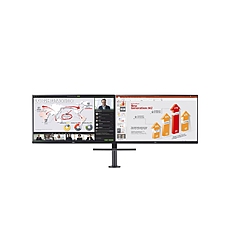 LG 27QP88DP-BS, 27" QHD Monitor Ergo Dual with Daisy Chain (2560x1440) IPS AG, sRGB 99%, HDR10, 75Hz, 5ms, 1000:1, Mega DFC, 350 cd/m2, AMD FreeSync, USB type-C, HDMI, Reader Mode, DisplayPort, Ergo Dual Stand with C-Clamp & Grommet, Tilt/Height/Swivel/P