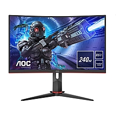 AOC C27G2ZU/BK, 27" Curved 1500R VA WLED, 1920x1080@240Hz, 1ms GtG, 0.5MPRT, 300cd/m2, 3000:1, 80M:1, FreeSync Premium, FlickerFree, Low Blue Light, 2Wx2, Tilt, Height Adjust, Swivel, 2xHDMI, DP, USB hub