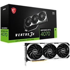 MSI Video Card Nvidia GeForce RTX 4070 VENTUS 3X 12G OC, 12GB GDDR6X, 192bit, Effective Memory Clock: 21000MHz, Boost: 2520 MHz, 5888 CUDA Cores, PCIe 4.0, 3x DP 1.4a, HDMI 2.1a, RAY TRACING, Triple Fan, 1x8pin, 650W Recommended PSU, 3Y