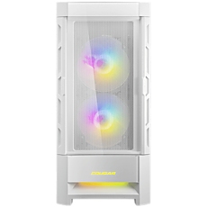 COUGAR DUOFACE RGB (White), Mid Tower, Tempered Glass + Mesh Front Panels, 3x 140 ARGB Fans, RGB Button, 4mm Tempered Glass, Mini ITX / Micro ATX / ATX, USB 3.0 x 2, USB 2.0 x 1, Mic + Audio x 1