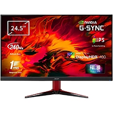 Acer Nitro VG252QXbmiipx, 24.5" Wide IPS LED, Anti-Glare, ZeroFrame, G-Sync, 100M:1, 400nits, 1920x1080 FHD up to 240Hz, 1ms/0.5ms(Min.), 2xHDMI, DP, Audio out, Speakers 2x2W, Tilt, Black