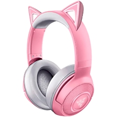 Razer Kraken BT Headset - Kitty Edition, Quartz, Razer Chroma RGB, 40 mm Dynamic Driver, Over-Ear earcups, Plush Leatherette with Foam, Bluetooth 5.0 connection, Dual Mic Noise Cancelation, 32 О©, 96 dB/mW at 1 kHz