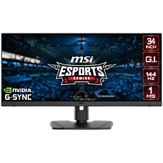 MSI Optix MPG341QR Gaming Monitor, 34" 144Hz, UWQHD (3440x1440) 21:9, IPS Anti-glare, 1ms, 550nits, 1000:1, 178°/178°, G-Sync Compatible, Adjustable Stand, 1x DP, 2x HDMI,1x Type-C, 3Y Warranty