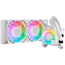 EK-Nucleus AIO CR240 Lux D-RGB - White, 2x EK-FPT FAN 120 D-RGB PWM fans, Rotatable ARGB Pump Top, Intel Sockets LGA: 1150, 1151, 1155, 1156, 1200, 1700, 2011, 2011-3, 2066, AMD Sockets: AM4, AM5, 5 Year Warranty