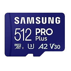 Samsung 512GB micro SD Card PRO Plus with Adapter, UHS-I, Read 180MB/s - Write 130MB/s