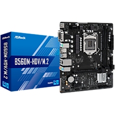 ASROCK Main Board Desktop B560M-HDV/M.2 (S1200, 2x DDR4, 1x PCIe 4.0 x16, 1x PCIe 3.0 x1, 4x SATA3 ,1x Ultra M.2, GLAN, 1x VGA, 1x DVI, 1x HDMI, 4x USB 3.2, 6x USB 2.0) mATX.