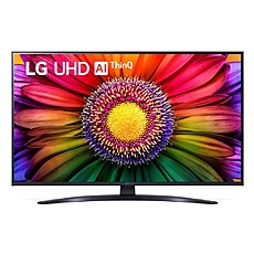 LG 43UR81003LJ, 43" 4K UltraHD TV 4K (3840 x 2160), DVB-T2/C/S2, webOS 23 Smart TV, ThinQ AI, a5 AI Processor 4K Gen6, WiFi, HDR10 pro, HLG, ALLM/HGiG, 4K Upscaling, AI Sound, Voice Controll, AirPlay, HDMI eARC,Quick Card, CI, LAN, USB, Bluetooth, Cresce