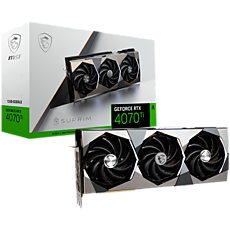 MSI Video Card Nvidia GeForce RTX 4070 Ti SUPRIM 12G, 12GB GDDR6X, 192bit, Boost: 2745 MHz, 7680 CUDA Cores, PCIe 4.0, 3x DP 1.4a, HDMI 2.1a, RAY TRACING, Triple Fan, 750W Recommended PSU, 3Y