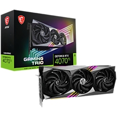 MSI Video Card Nvidia GeForce RTX 4070 Ti GAMING TRIO 12G, 12GB GDDR6X, 192bit, Effective Memory Clock: 21000MHz, Boost: 2610 MHz, 7680 CUDA Cores, PCIe 4.0, 3x DP 1.4a, HDMI 2.1a, RAY TRACING, Triple Fan, 700W Recommended PSU, 3Y