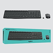 Kомплект безжични клавиатура с мишка Logitech MK235, Черен