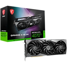 MSI Video Card Nvidia GeForce RTX 4070 Ti GAMING X SLIM 12G (12GB GDDR6X/192bit, PCI Express Gen 4, 3xDP, 1xHDMI, Recommended PSU 700W)