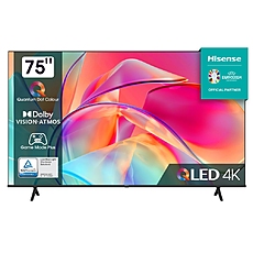 Hisense 75" E7KQ, 4K Ultra HD 3840x2160, QLED, Quantum Dot, HDR 10+, HLG, Dolby Vision, DTS Virtual X, Smart TV, WiFi 5GHz, WiFi Direct, BT, Anyview Cast, 3xHDMI, 2xUSB, LAN, CI+, DVB-T2/C/S2, Black