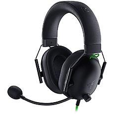 Razer BlackShark V2 - Black With USB Sound Card, Gaming Headset, HyperClear Cardioid Mic, 50 mm TriForce Drivers, FlowKnit Memory Foam Ear Cushions, THX Spatial Audio, 3.5mm/USB-A Sound Card