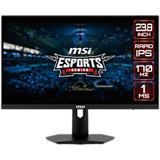 MSI G244F Gaming Monitor, 23.8" 170Hz, FHD (1920x1080) 16:9, Rapid IPS Anti-glare, 1ms, 250nits, 1000:1, 178°/178°, Adaptive Sync, Adjustable Stand, 1x DP, 2x HDMI, 3Y Warranty