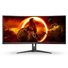 AOC CU34G2XE/BK, 34" Curved 1500R VA WLED, 3440x1440@144Hz, 4ms GtG, 1ms MPRT, 300 cd/m2, 3000:1, DCR 80M:1, Adaptive Sync, FlickerFree, Low Blue Light, Tilt, HDMI, 2xDP