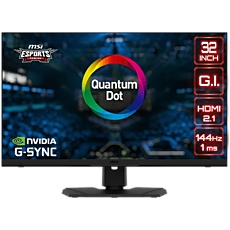 MSI Optix MPG321UR QD Gaming Monitor, 32" 144Hz, UHD (3840x2160) 16:9, IPS Anti-glare, 1ms, 400nits (600HDR), 1000:1, 178°/178° G-sync compatible, Adjustable Stand, DisplayHDR 600, 1x DP, 2x HDMI, 1x USB Type-C,  3Y Warranty