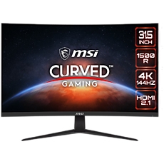 MSI G321CU Curved Gaming Monitor, 31.5" 144Hz, 4K UHD (3840x2160) 16:9, IPS Anti-glare, 1500R curve, 1ms, 300nits, 3000:1, 178°/178°, Adaptive Sync, Adjustable Stand, 1x DP, 2x HDMI, 1xType-C, 3Y Warranty