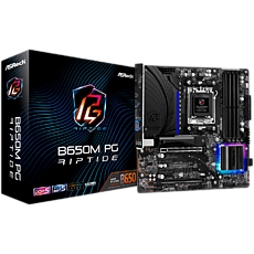 ASROCK MB Desktop B650M PG RIPTIDE, AM5, 4x DDR5, 2x PCIe 4.0 x16, 2x PCIe 3.0 x16, 1x Blazing M.2(PCIe Gen5x4), 1x Hyper M.2, 4x SATA3, RAID 0, 1, 10, 7.1 CH HD Audio, 1x HDMI, 1x DP, 2.5G LAN, 7x USB 3.2, 8x USB 2.0, USB-C, mATX