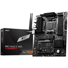 MSI PRO B650-S WIFI,ATX, Socket AM5,AMD B650 Chipset,4 DIMMs,Dual Channel DDR5 up to 7200+(OC)MHz,2x PCI-Ex16 slot, 2x M.2, 2x USB 3.2 Gen 2, 4x USB 3.2 Gen 1,4x USB 2.0,1x HDMI,1x DP,2.5G LAN,7.1 Audio,3y warranty