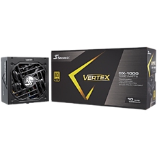 Seasonic VERTEX GX-1000 Gold, ATX 3.0, 80 PLUS GOLD, 135mm FDB Fan, Fully Modular, PCIe Gen 5 Cable (12VHPWR) included, 10 Years Warranty (1VT10GFRT3A14X)